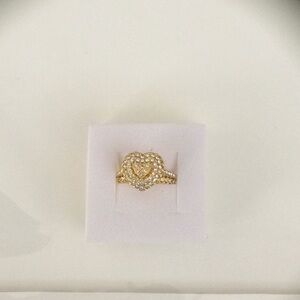 2pcs women ring heart and diamond yellow set 💕💕